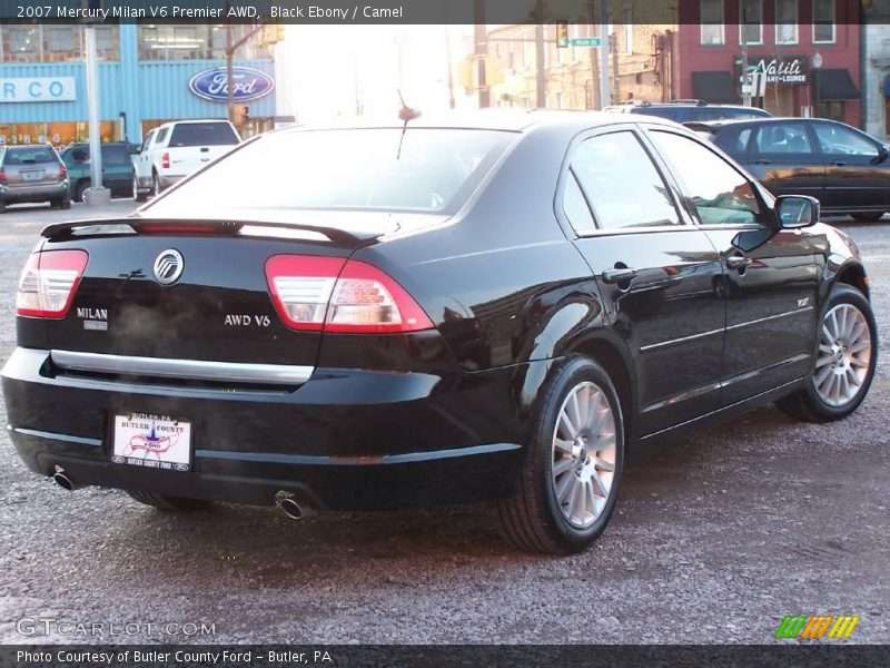 Black Ebony / Camel 2007 Mercury Milan V6 Premier AWD