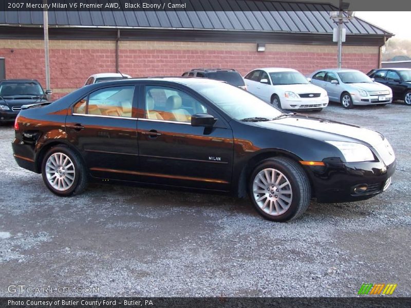 Black Ebony / Camel 2007 Mercury Milan V6 Premier AWD