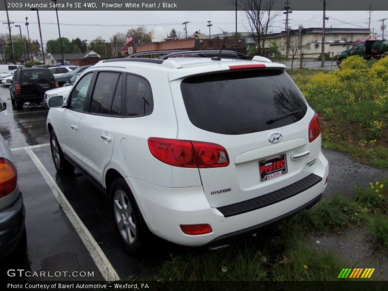 Powder White Pearl / Black 2009 Hyundai Santa Fe SE 4WD
