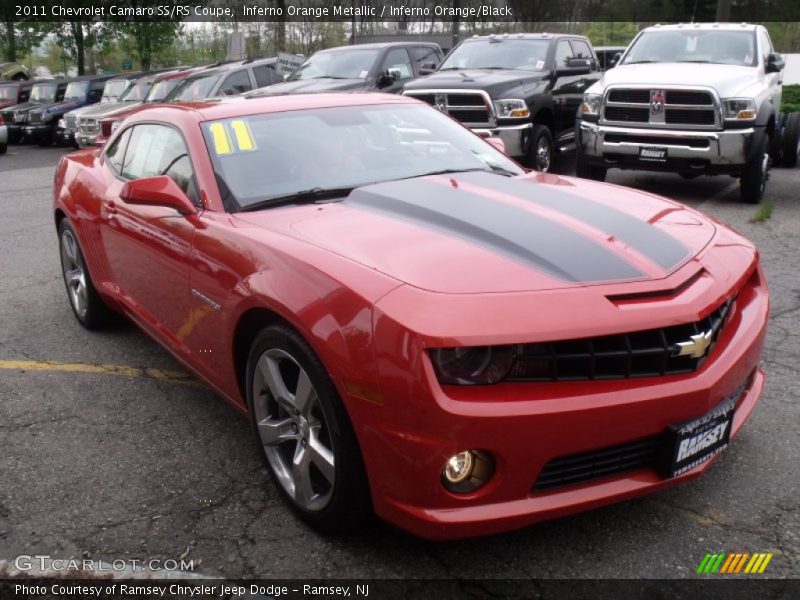 Inferno Orange Metallic / Inferno Orange/Black 2011 Chevrolet Camaro SS/RS Coupe