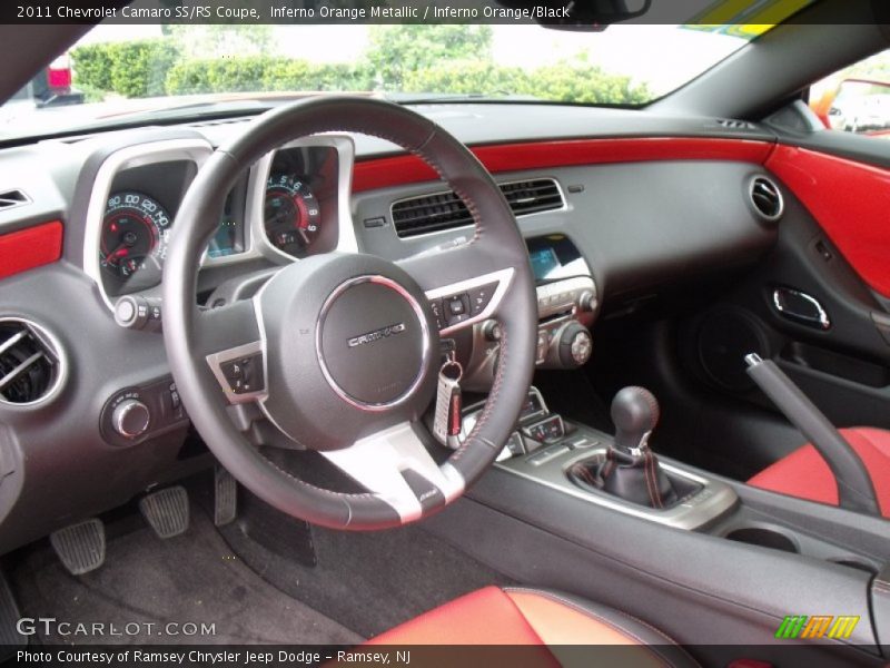 Inferno Orange Metallic / Inferno Orange/Black 2011 Chevrolet Camaro SS/RS Coupe