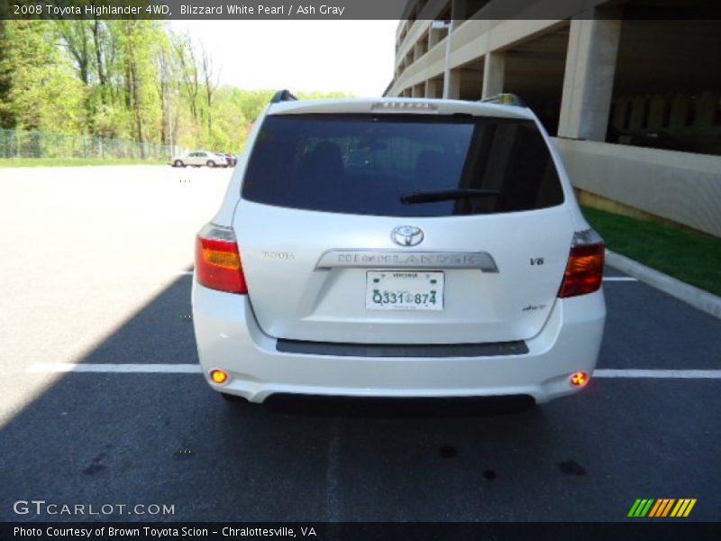 Blizzard White Pearl / Ash Gray 2008 Toyota Highlander 4WD