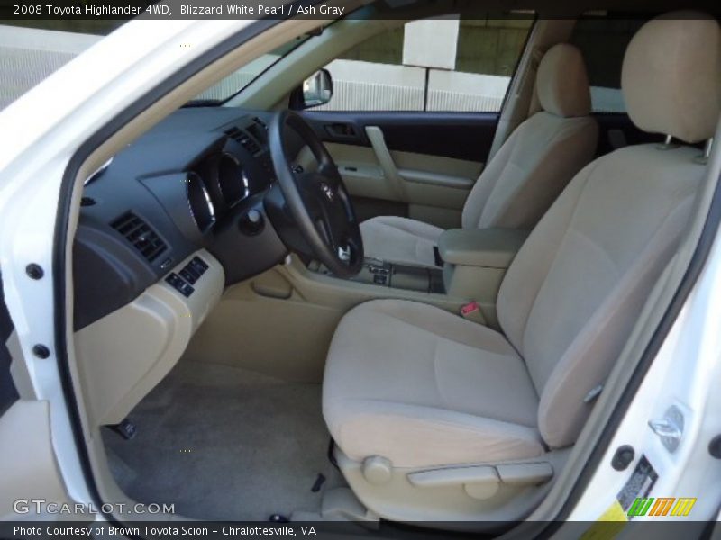 Blizzard White Pearl / Ash Gray 2008 Toyota Highlander 4WD