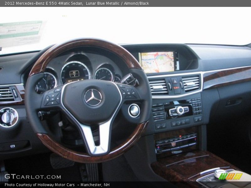 Lunar Blue Metallic / Almond/Black 2012 Mercedes-Benz E 550 4Matic Sedan