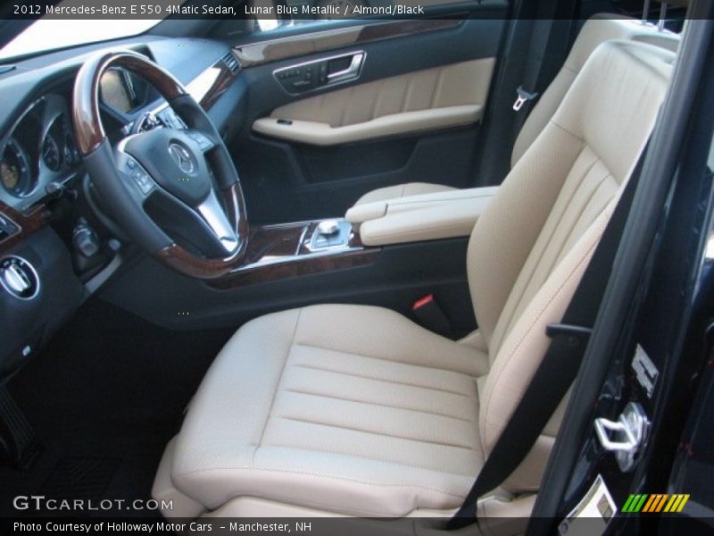 Lunar Blue Metallic / Almond/Black 2012 Mercedes-Benz E 550 4Matic Sedan