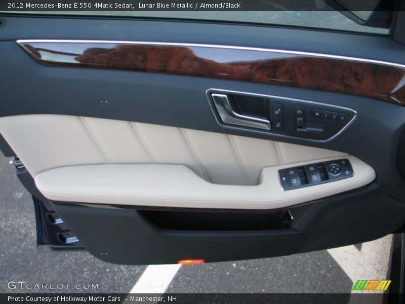 Lunar Blue Metallic / Almond/Black 2012 Mercedes-Benz E 550 4Matic Sedan