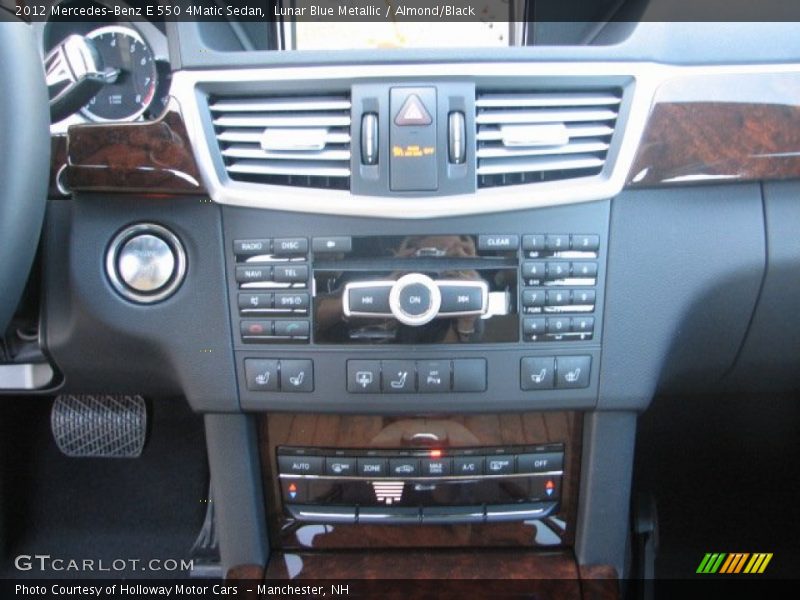 Lunar Blue Metallic / Almond/Black 2012 Mercedes-Benz E 550 4Matic Sedan