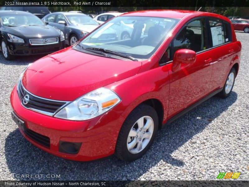 Red Alert / Charcoal 2012 Nissan Versa 1.8 S Hatchback