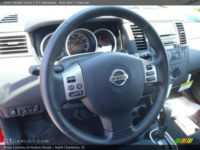 Red Alert / Charcoal 2012 Nissan Versa 1.8 S Hatchback