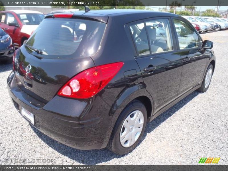Super Black / Beige 2012 Nissan Versa 1.8 S Hatchback