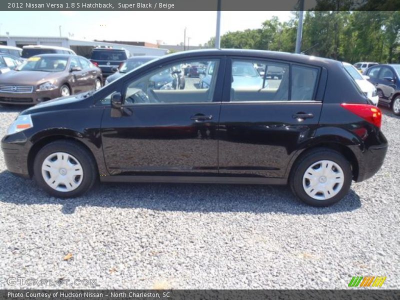Super Black / Beige 2012 Nissan Versa 1.8 S Hatchback