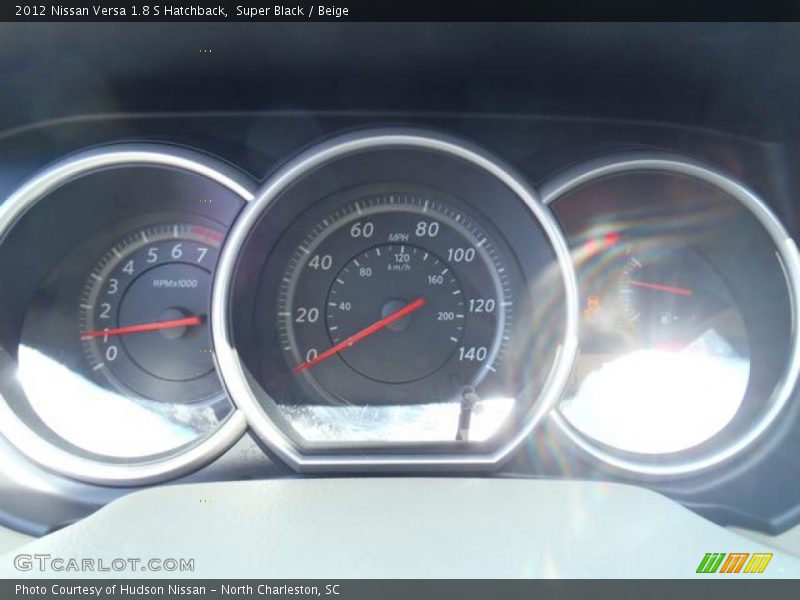Super Black / Beige 2012 Nissan Versa 1.8 S Hatchback