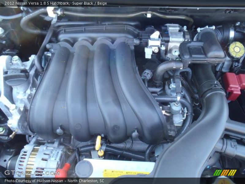 Super Black / Beige 2012 Nissan Versa 1.8 S Hatchback