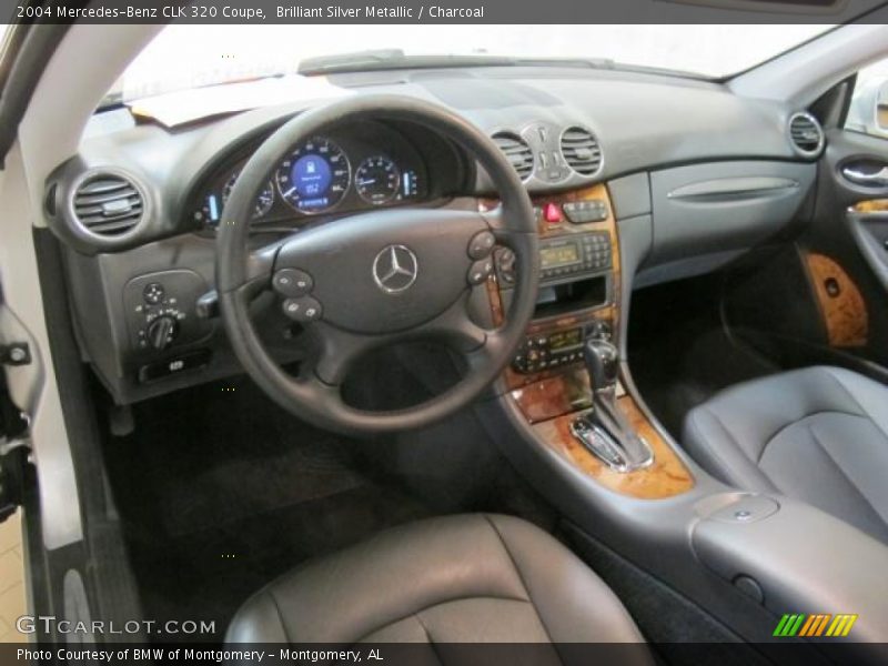 Brilliant Silver Metallic / Charcoal 2004 Mercedes-Benz CLK 320 Coupe
