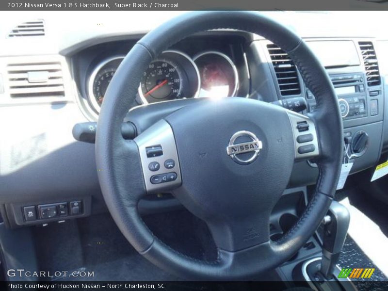 Super Black / Charcoal 2012 Nissan Versa 1.8 S Hatchback