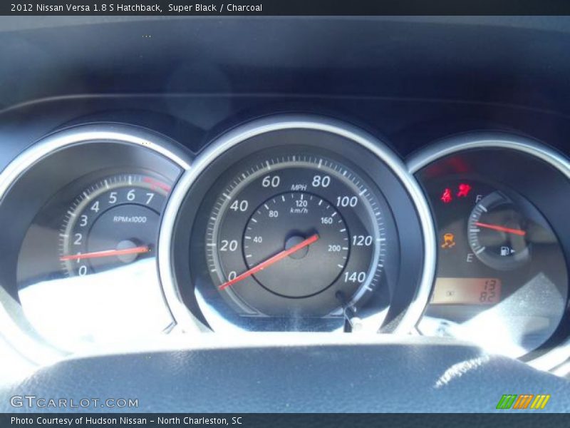 Super Black / Charcoal 2012 Nissan Versa 1.8 S Hatchback