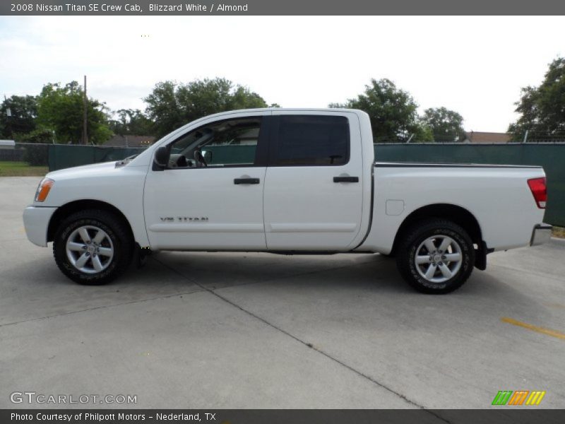 Blizzard White / Almond 2008 Nissan Titan SE Crew Cab