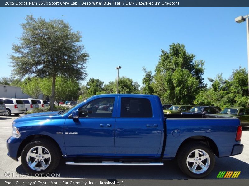 Deep Water Blue Pearl / Dark Slate/Medium Graystone 2009 Dodge Ram 1500 Sport Crew Cab