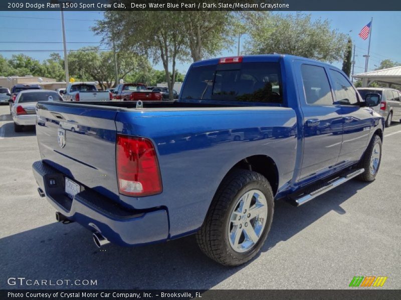 Deep Water Blue Pearl / Dark Slate/Medium Graystone 2009 Dodge Ram 1500 Sport Crew Cab