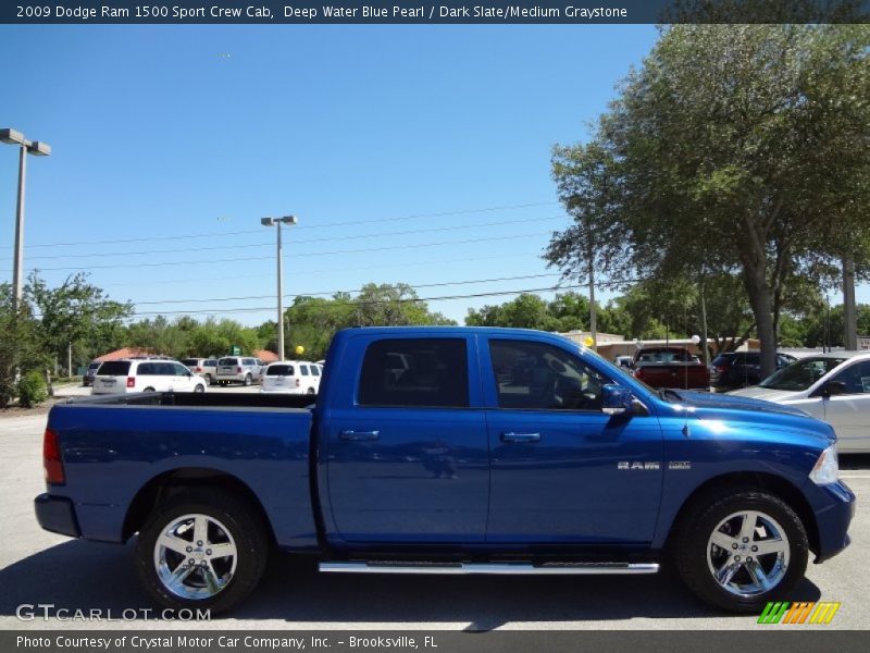 Deep Water Blue Pearl / Dark Slate/Medium Graystone 2009 Dodge Ram 1500 Sport Crew Cab