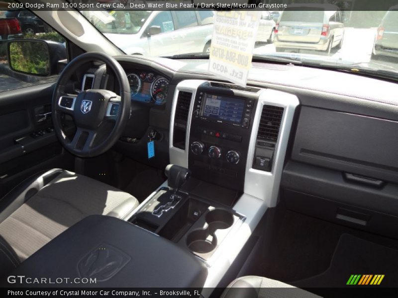 Deep Water Blue Pearl / Dark Slate/Medium Graystone 2009 Dodge Ram 1500 Sport Crew Cab