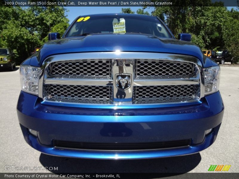 Deep Water Blue Pearl / Dark Slate/Medium Graystone 2009 Dodge Ram 1500 Sport Crew Cab