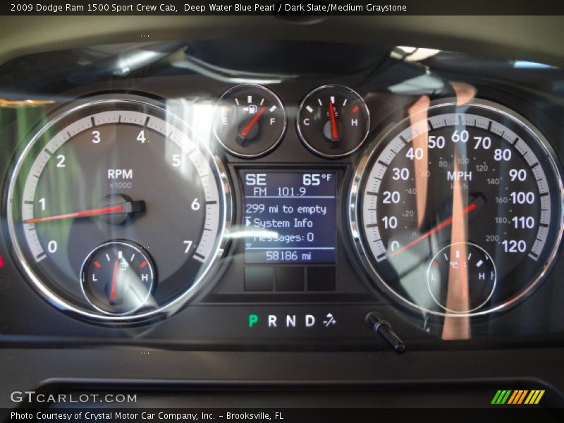 Deep Water Blue Pearl / Dark Slate/Medium Graystone 2009 Dodge Ram 1500 Sport Crew Cab