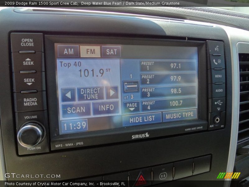 Deep Water Blue Pearl / Dark Slate/Medium Graystone 2009 Dodge Ram 1500 Sport Crew Cab