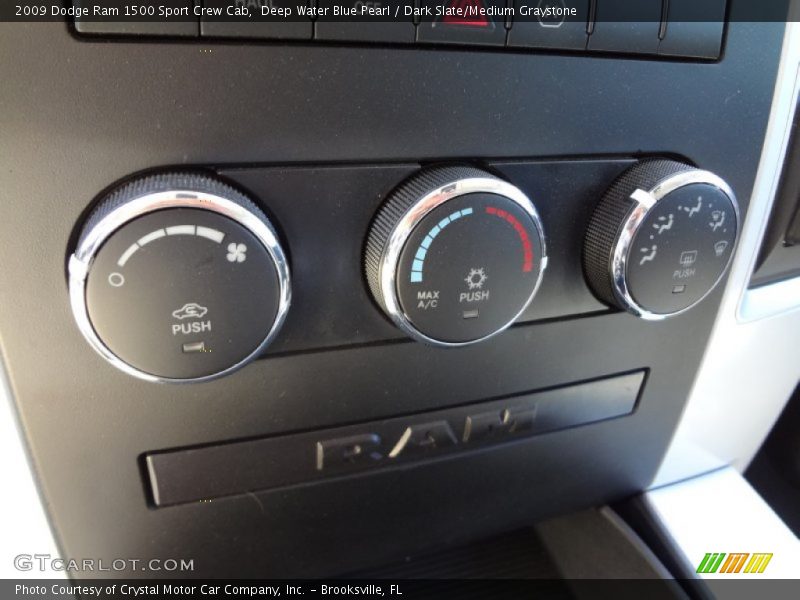 Deep Water Blue Pearl / Dark Slate/Medium Graystone 2009 Dodge Ram 1500 Sport Crew Cab