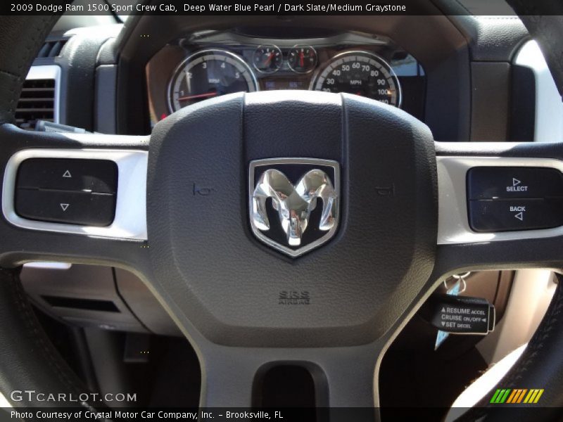 Deep Water Blue Pearl / Dark Slate/Medium Graystone 2009 Dodge Ram 1500 Sport Crew Cab