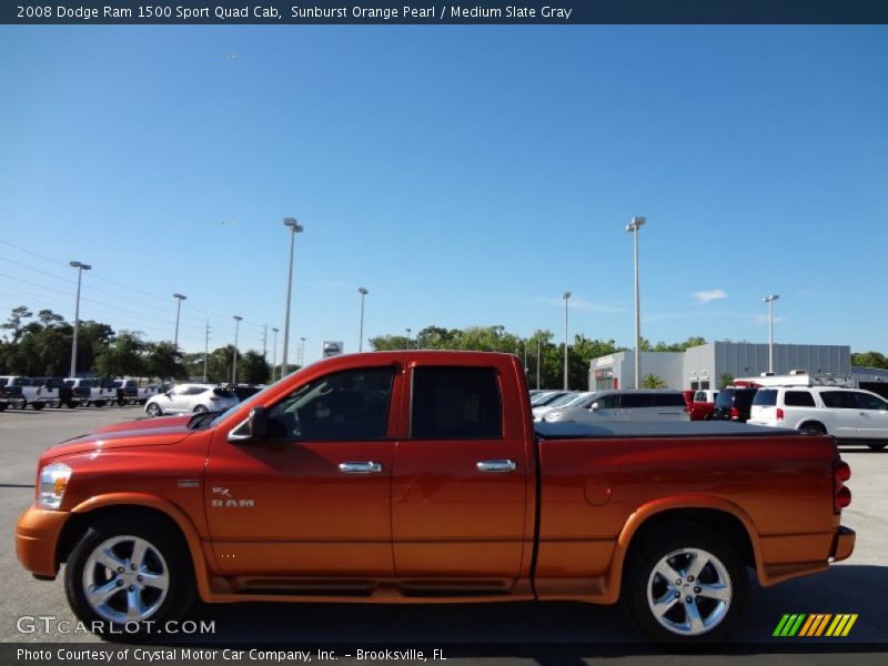 Sunburst Orange Pearl / Medium Slate Gray 2008 Dodge Ram 1500 Sport Quad Cab