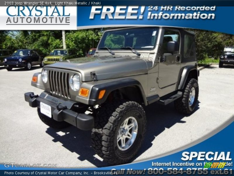 Light Khaki Metallic / Khaki 2003 Jeep Wrangler SE 4x4