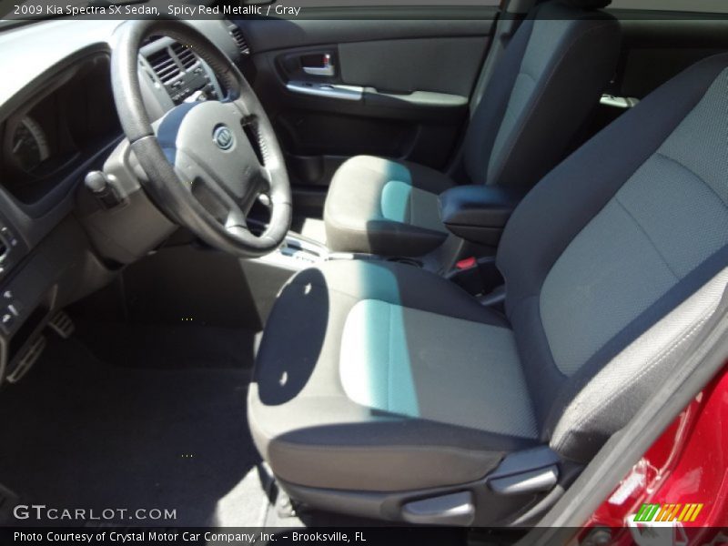 Spicy Red Metallic / Gray 2009 Kia Spectra SX Sedan