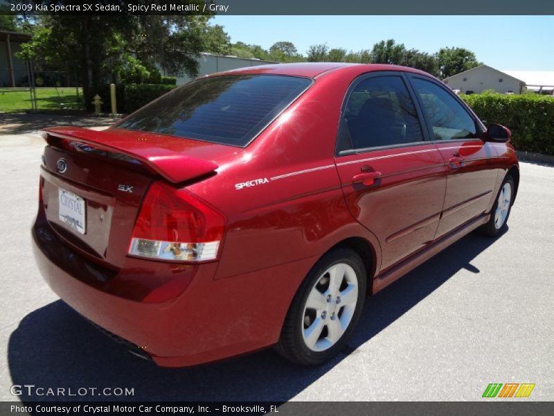Spicy Red Metallic / Gray 2009 Kia Spectra SX Sedan
