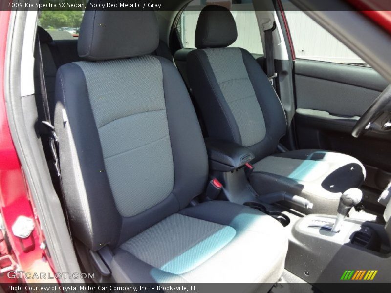 Spicy Red Metallic / Gray 2009 Kia Spectra SX Sedan