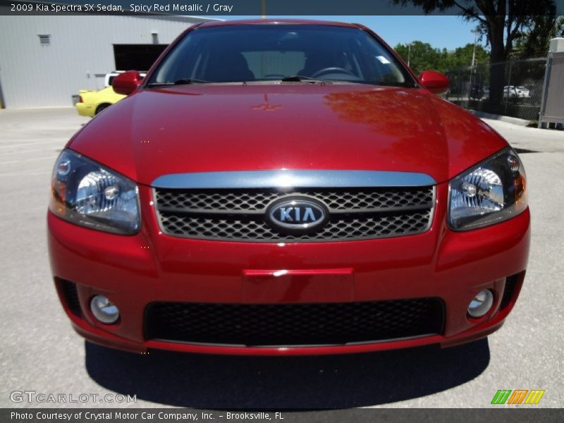 Spicy Red Metallic / Gray 2009 Kia Spectra SX Sedan