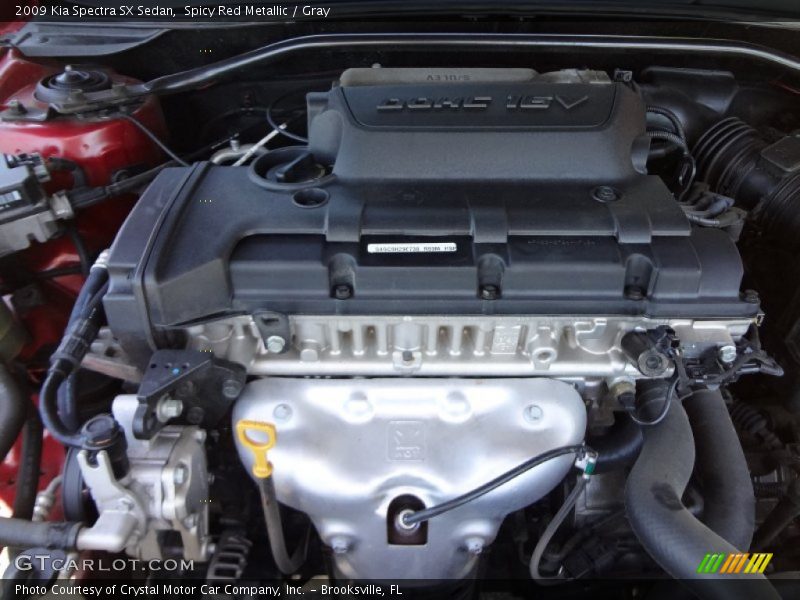 Spicy Red Metallic / Gray 2009 Kia Spectra SX Sedan