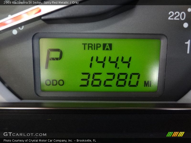 Spicy Red Metallic / Gray 2009 Kia Spectra SX Sedan