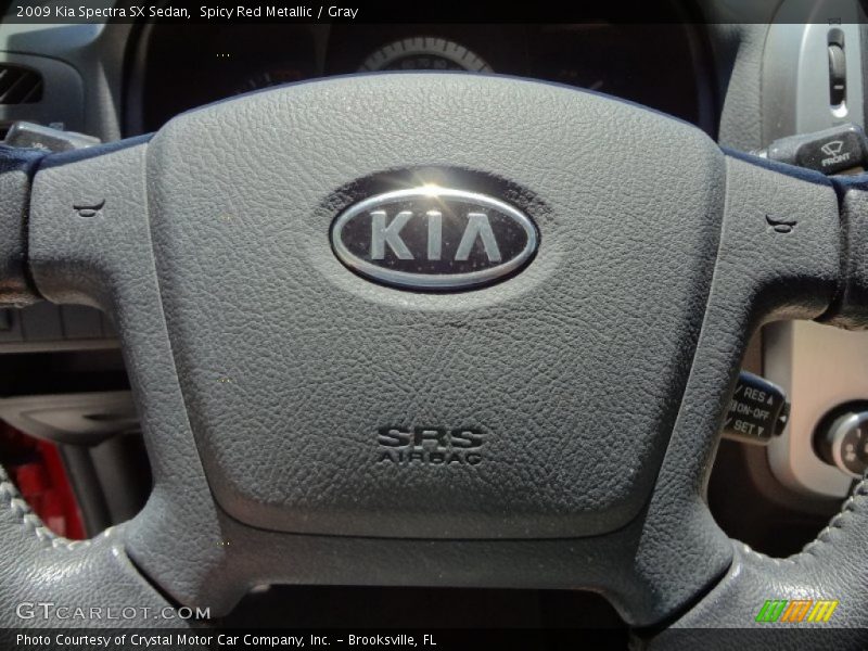 Spicy Red Metallic / Gray 2009 Kia Spectra SX Sedan
