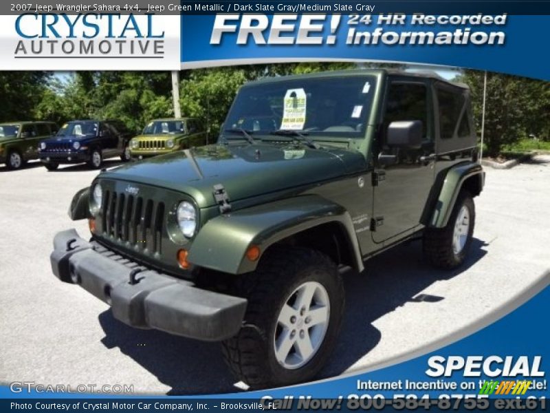 Jeep Green Metallic / Dark Slate Gray/Medium Slate Gray 2007 Jeep Wrangler Sahara 4x4