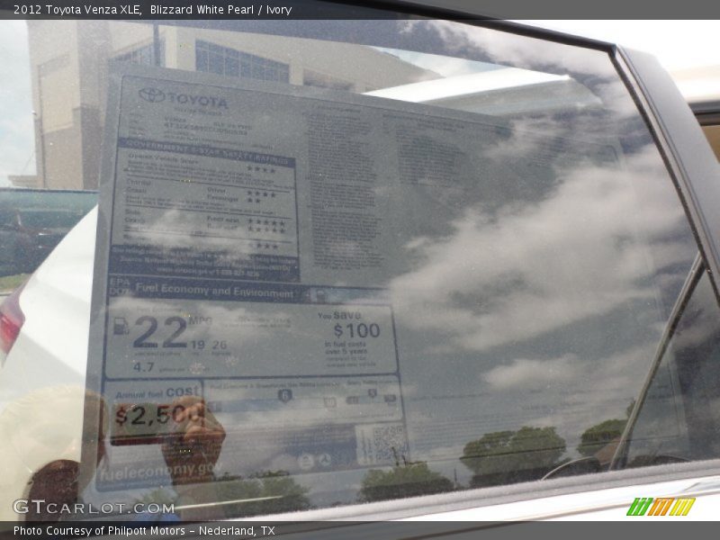 Blizzard White Pearl / Ivory 2012 Toyota Venza XLE