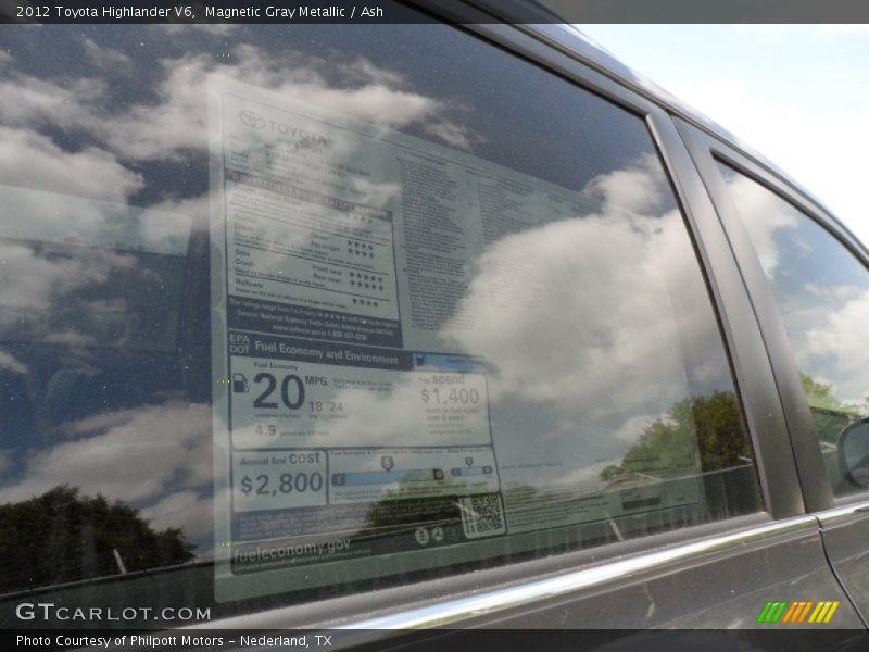 Magnetic Gray Metallic / Ash 2012 Toyota Highlander V6