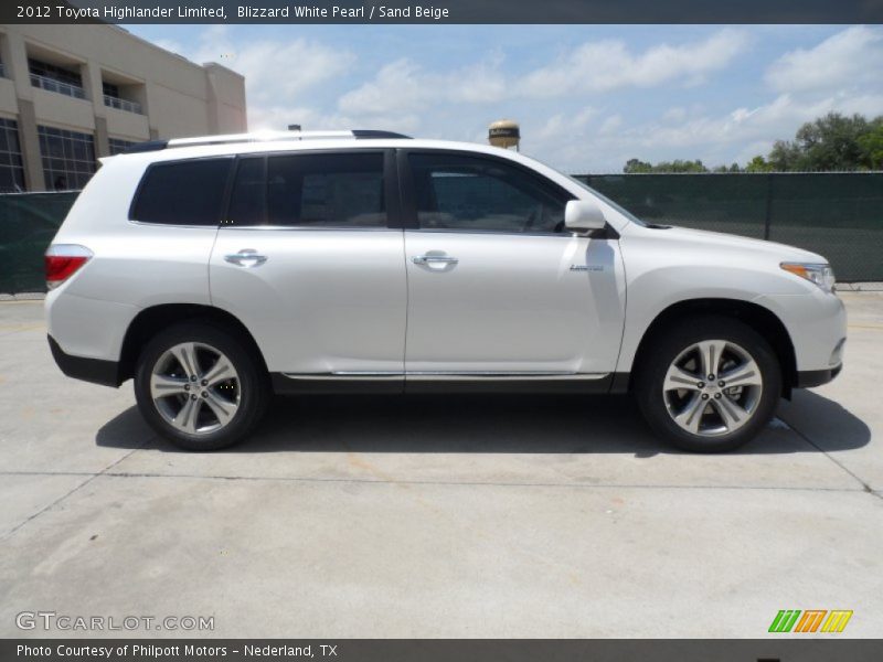 Blizzard White Pearl / Sand Beige 2012 Toyota Highlander Limited