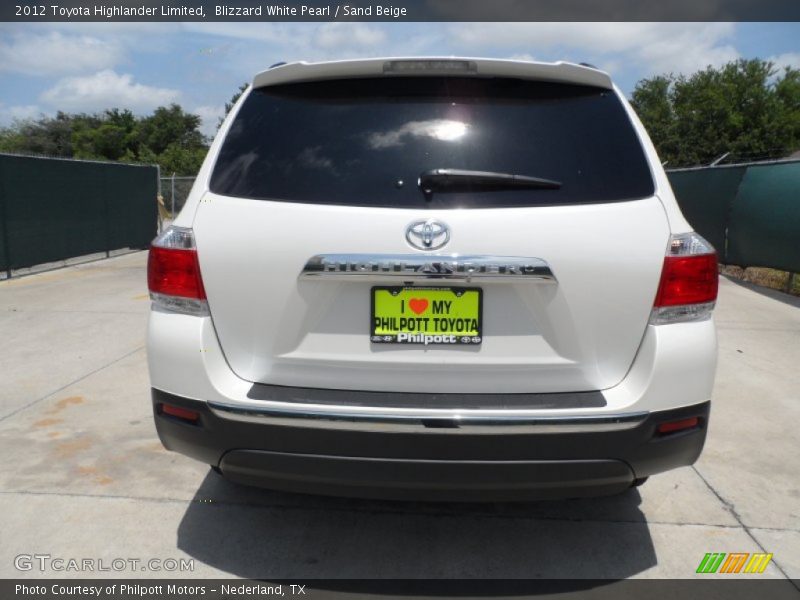 Blizzard White Pearl / Sand Beige 2012 Toyota Highlander Limited
