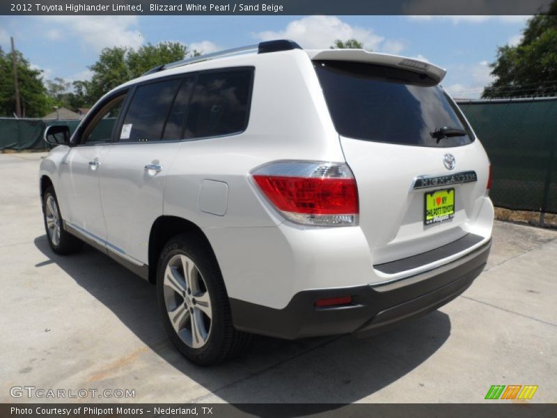 Blizzard White Pearl / Sand Beige 2012 Toyota Highlander Limited