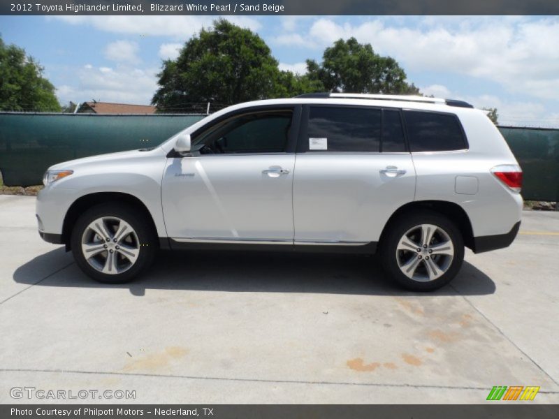 Blizzard White Pearl / Sand Beige 2012 Toyota Highlander Limited