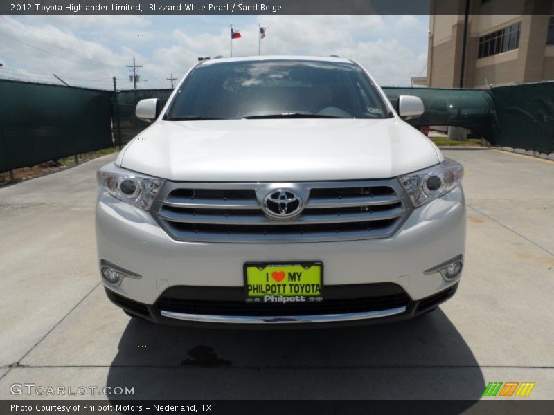 Blizzard White Pearl / Sand Beige 2012 Toyota Highlander Limited