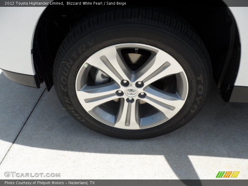 Blizzard White Pearl / Sand Beige 2012 Toyota Highlander Limited