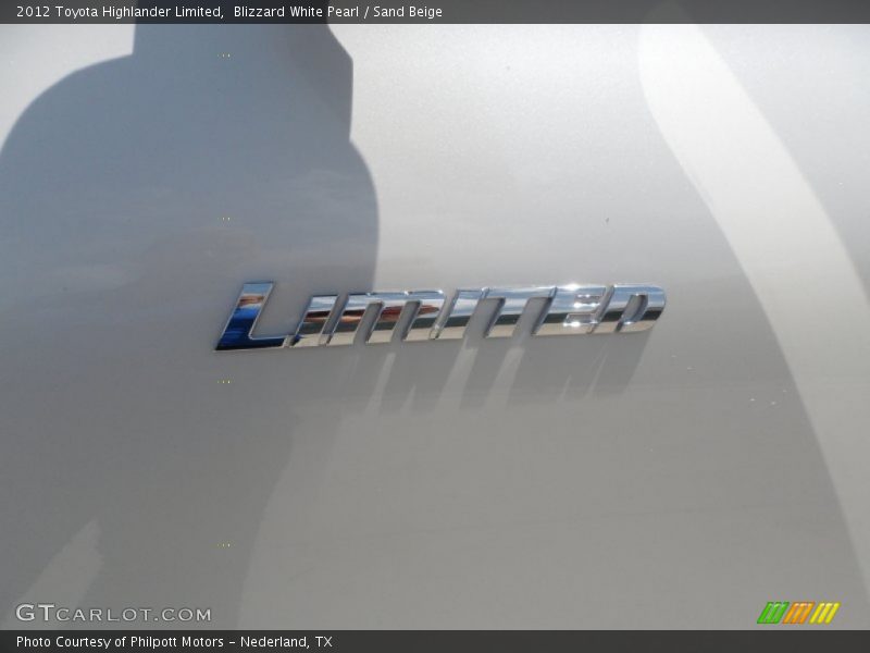 Blizzard White Pearl / Sand Beige 2012 Toyota Highlander Limited