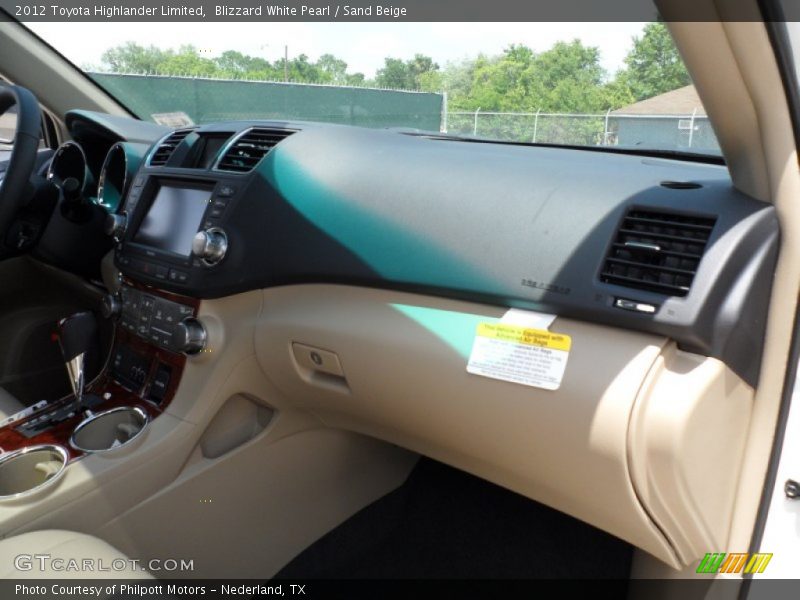 Blizzard White Pearl / Sand Beige 2012 Toyota Highlander Limited